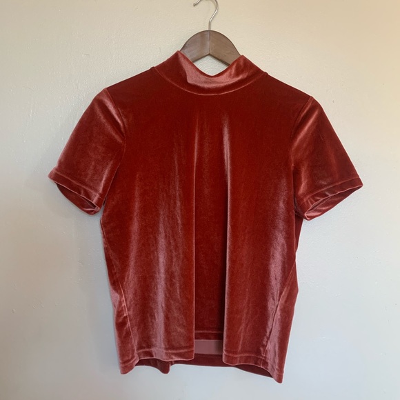 Madewell Velvet Mock Neck Top - Picture 3 of 5
